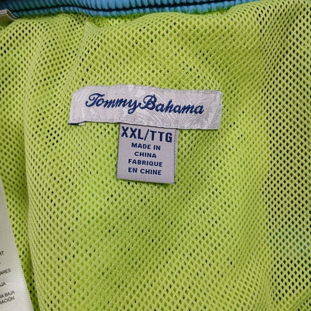 Tommy‎ Bahama XXL Swim Trunks Blue Parrot Palm Tree Tropical Mesh Lined EUC